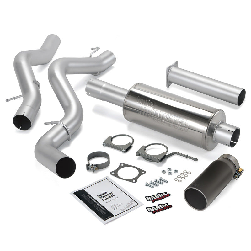 Banks Power 06-07 Chevy 6.6L CCLB Monster Exhaust System - SS Single Exhaust w/ Black Tip - DTX Performance