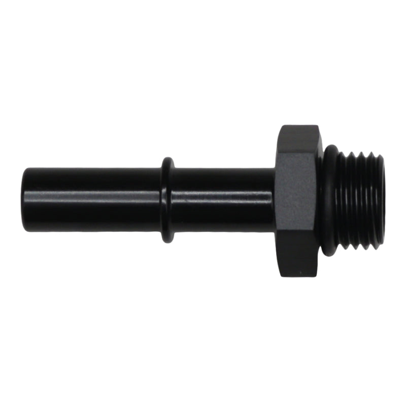 DeatschWerks 6AN ORB Male to 3/8in Male EFI Quick Connect Adapter - Anodized Matte Black - DTX Performance