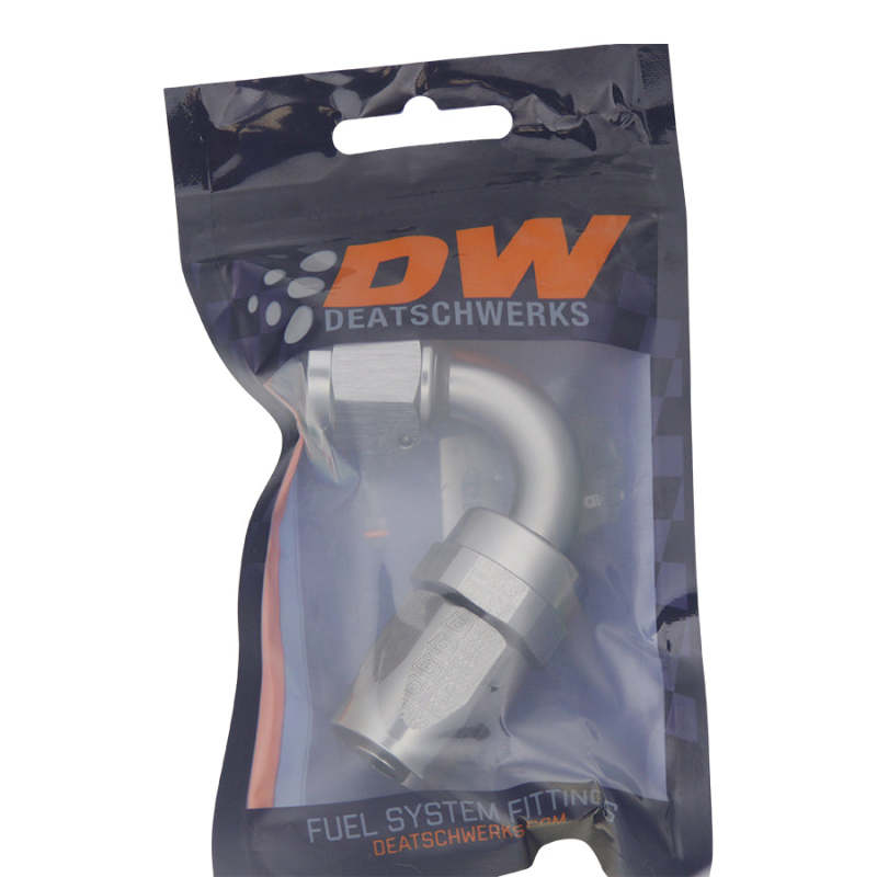 DeatschWerks 8AN Female Swivel 120-Degree Hose End CPE - Anodized Titanium - DTX Performance