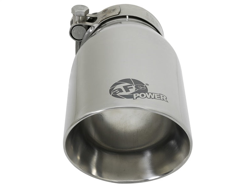 aFe MACH Force-Xp Universal 304 SS Single-Wall Clamp-On Exhaust Tip - Polished - DTX Performance