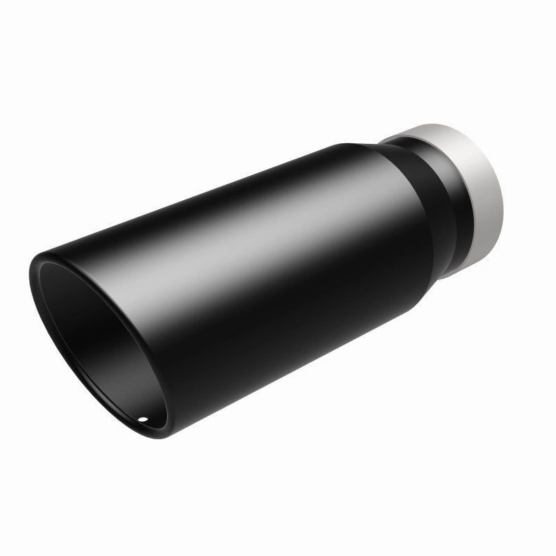 MagnaFlow Tip Stainless Black Coated Single Wall Round Single Outlet 5in Dia 4in Inlet 13in L - DTX Performance