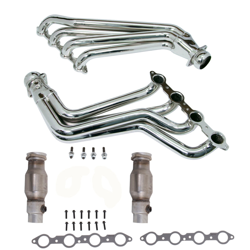 BBK 10-15 Camaro LS3 L99 Long Tube Exhaust Headers With Converters - 1-3/4 Chrome - DTX Performance