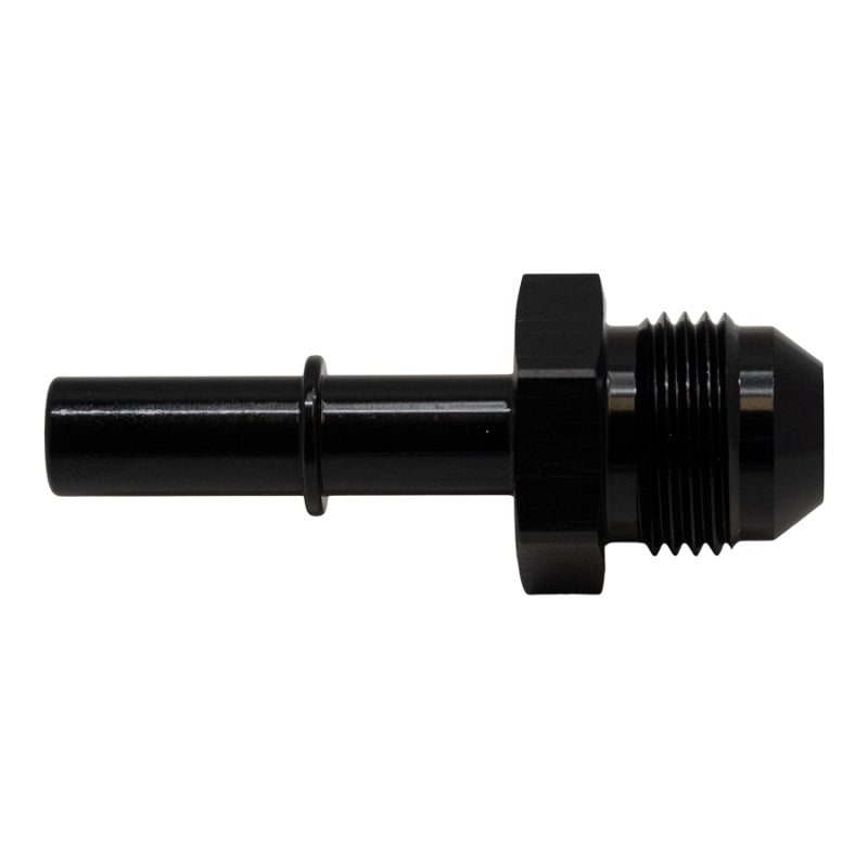 DeatschWerks 8AN Male Flare to 3/8in Male EFI Quick Connect Adapter - Anodized Matte Black - DTX Performance