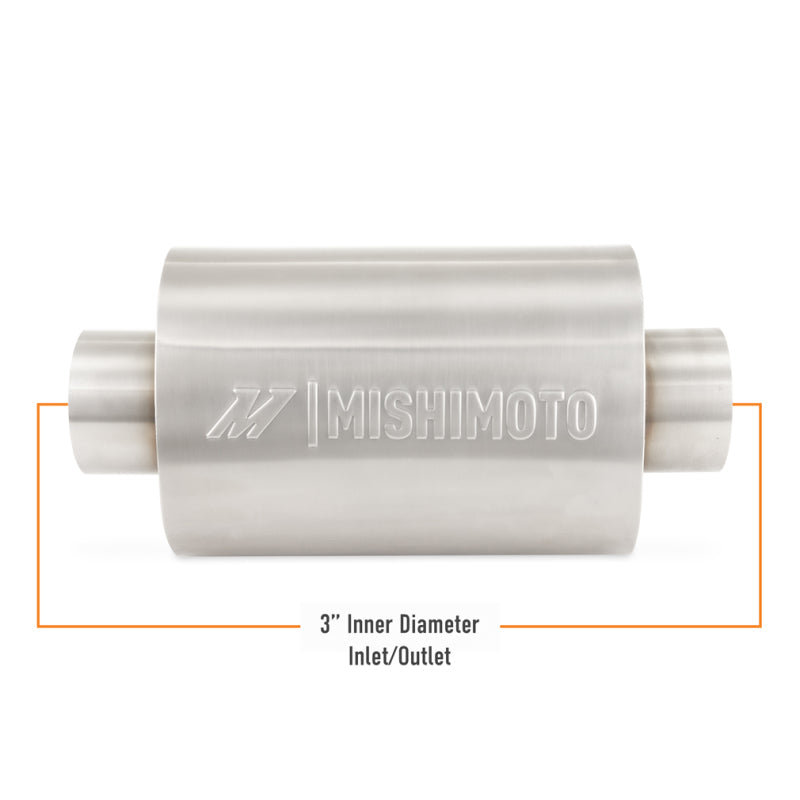 Mishimoto Universal Resonator with 3in Inlet/Outlet - Brushed - DTX Performance