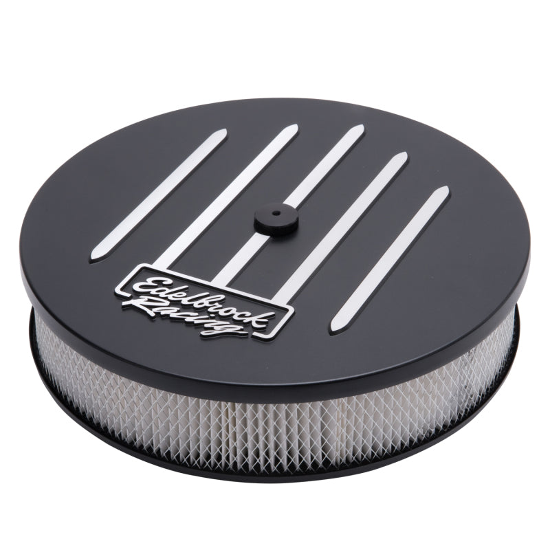 Edelbrock Air Cleaner Racing Series Round Aluminum Top Cloth Element 14In Dia X 3 125In Dropped Base - DTX Performance