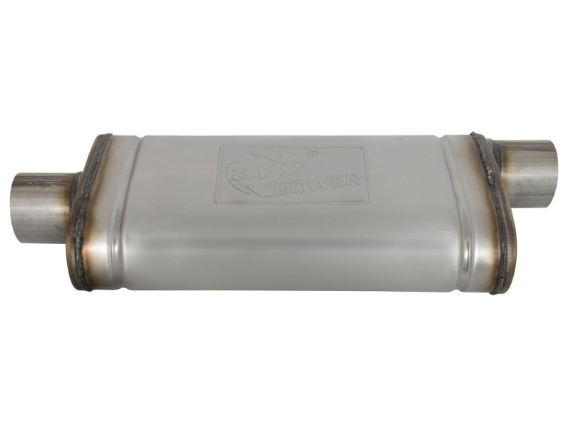 aFe MACHForce XP SS Muffler 3in Center Inlet / 3in Offset Outlet 18in L x 9in W x4in H Body - DTX Performance