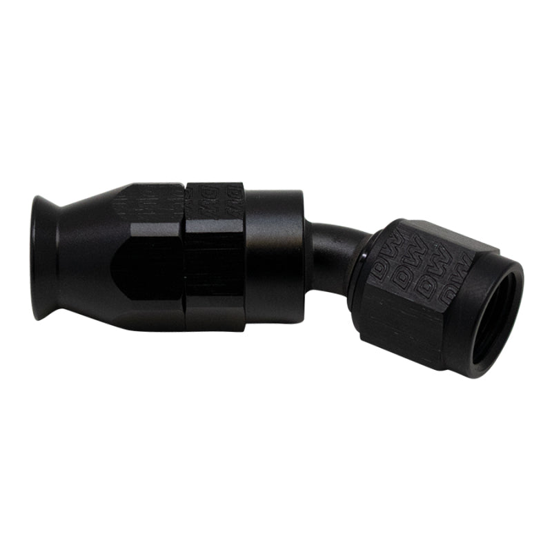 DeatschWerks 6 AN Female Flare Swivel 30-Degree Hose End PTFE - Anodized Matte Black - DTX Performance