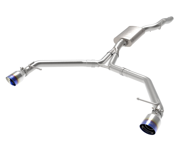 afe MACH Force-Xp 13-16 Audi Allroad L4 SS Axle-Back Exhaust w/ Blue Flame Tips - DTX Performance