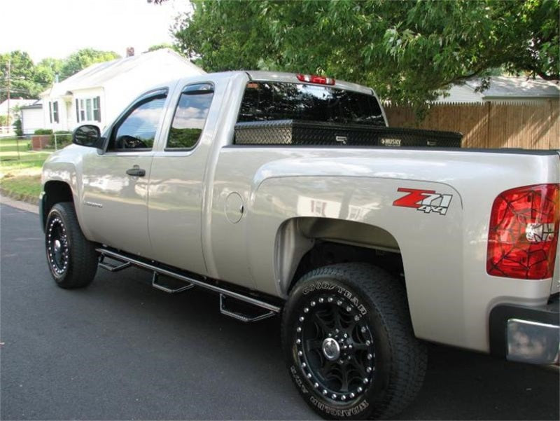 N-Fab Nerf Step 07-13 Chevy-GMC 2500/3500 Ext. Cab 6.5ft Bed - Gloss Black - Bed Access - 3in - DTX Performance