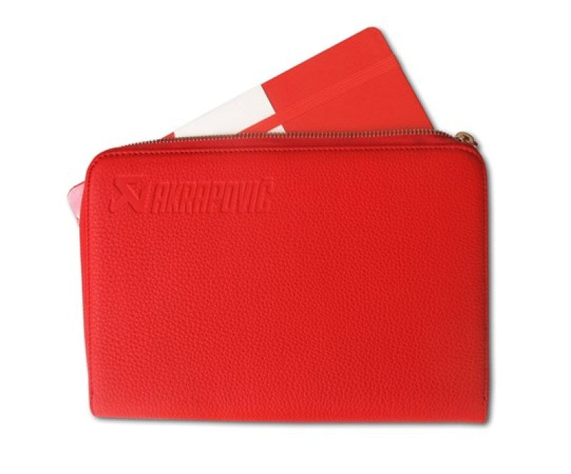 Akrapovic Leather Zip Notebook (M) red - DTX Performance