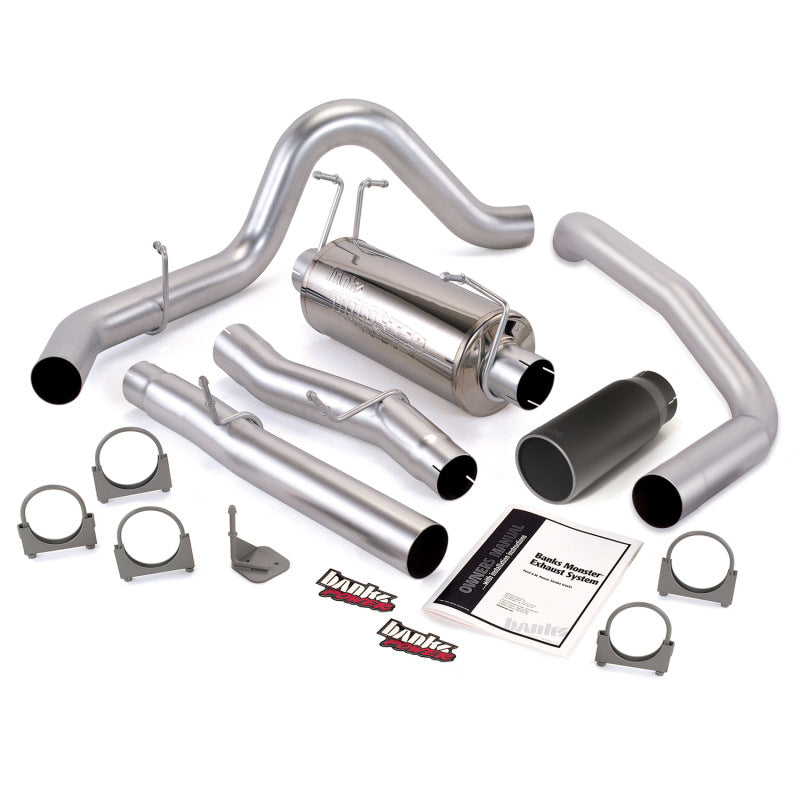 Banks Power 03-07 Ford 6.0L SCLB Monster Exhaust System - SS Single Exhaust w/ Black Tip - DTX Performance