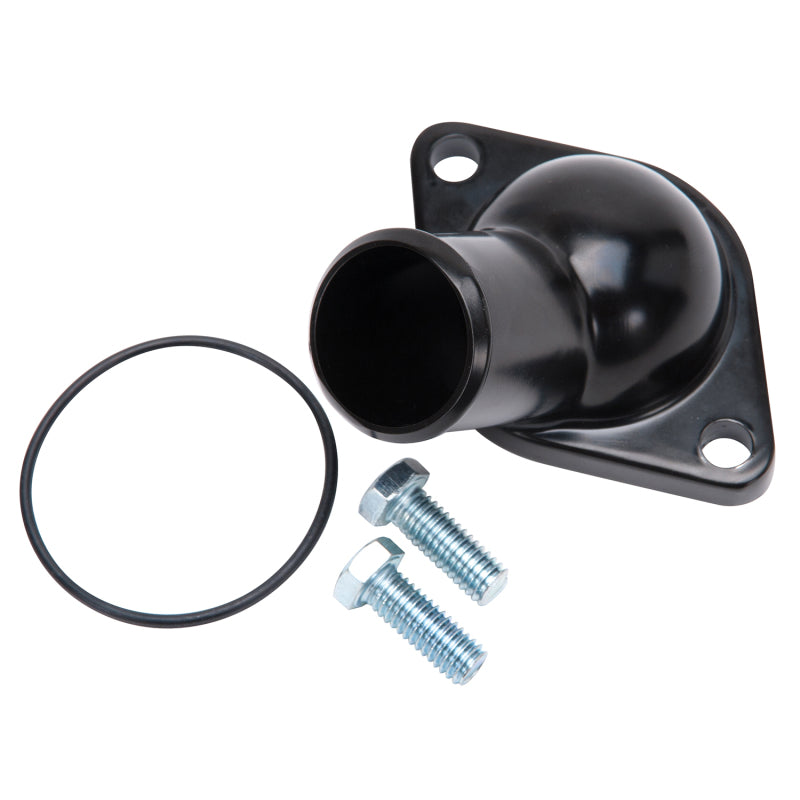 Edelbrock Chevy 15 Deg. Water Neck Steel - Black - DTX Performance