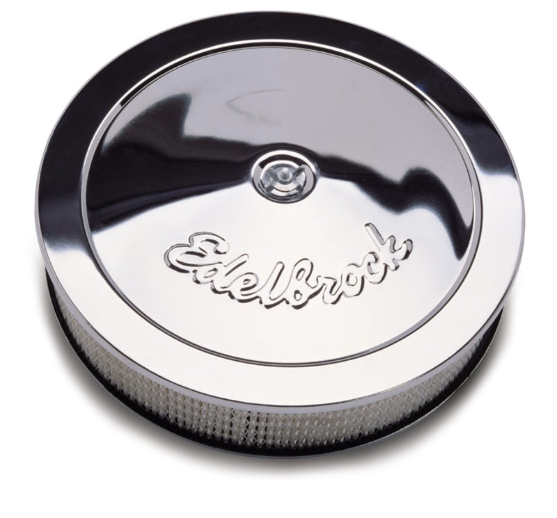 Edelbrock Air Cleaner Pro-Flo Series Round Steel Top Paper Element 14In Dia X 3 313In Chrome - DTX Performance