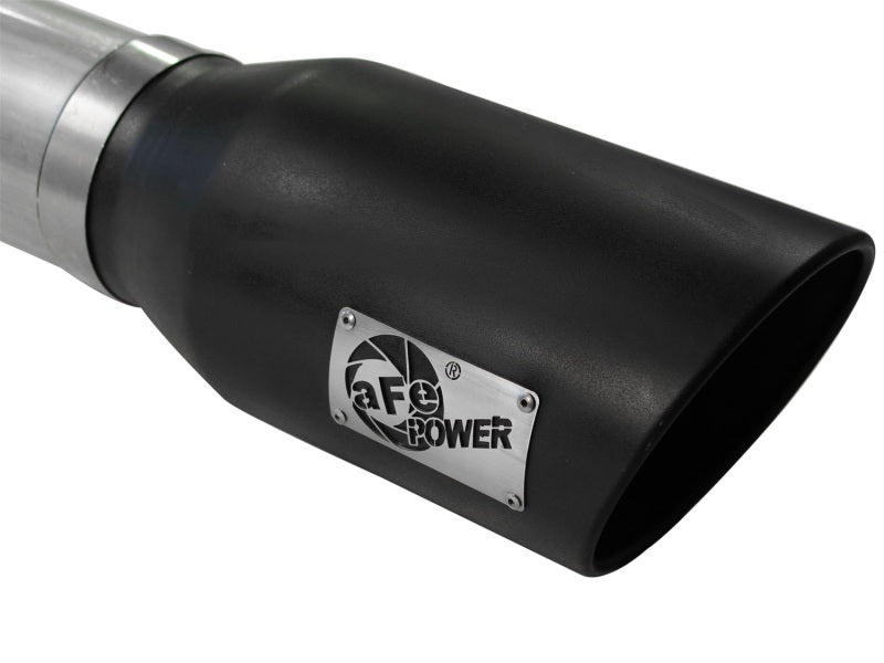 aFe Atlas 5in DPF-Back Aluminized Steel Exh Sys, Ford Diesel Trucks 08-10 V8-6.4L (td) Black tip - DTX Performance