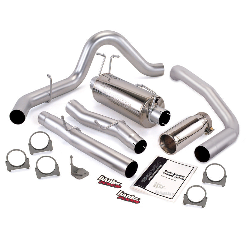 Banks Power 03-07 Ford 6.0L CCLB Monster Exhaust System - SS Single Exhaust w/ Chrome Tip - DTX Performance