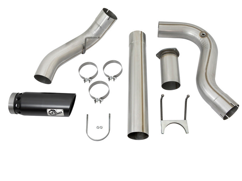 aFe ATLAS 5in DPF-Back Alum Steel Exhaust System w/Black Tip 2017 Ford Diesel Trucks V8-6.7L (td) - DTX Performance