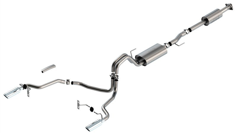 Borla F-150 2021 5.0L 4dr CC SB EC STB Lariat/KR/Platinum/LTD 3/2.25 SRE Cat-Back Touring CHR Tips - DTX Performance