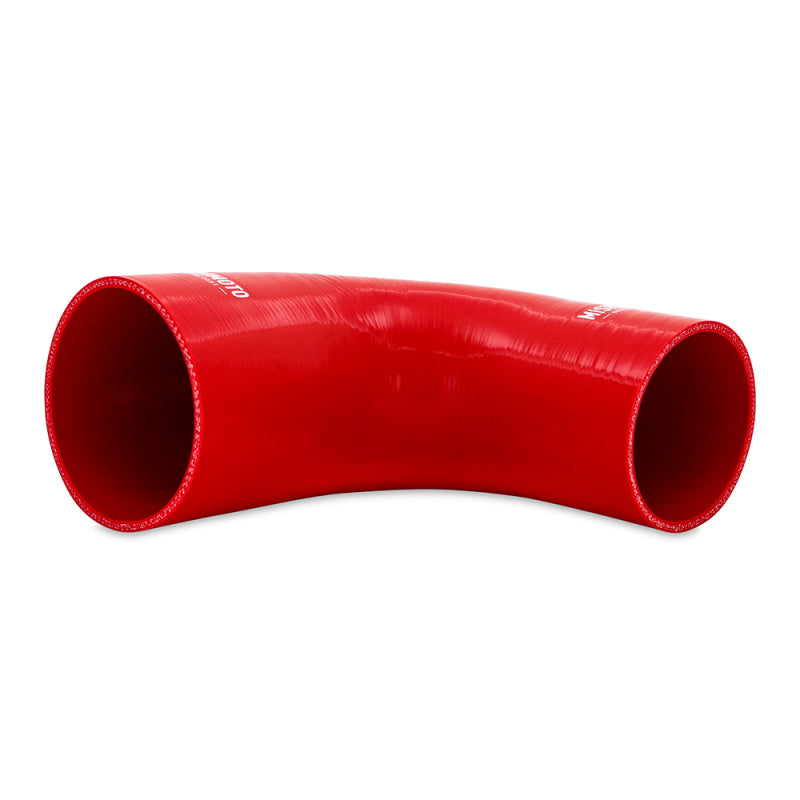 Mishimoto Silicone Reducer Coupler 90 Degree 3in to 3.75in - Red - DTX Performance