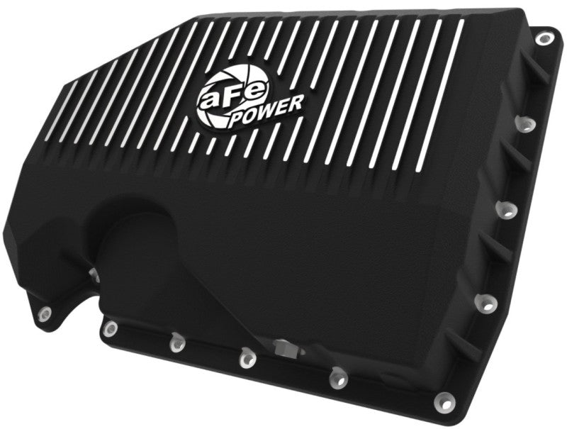 aFe 05-19 VW 1.8L/2.0L w/o Oil Sensor Engine Oil Pan Black POWER Street Series w/ Machined Fins - DTX Performance