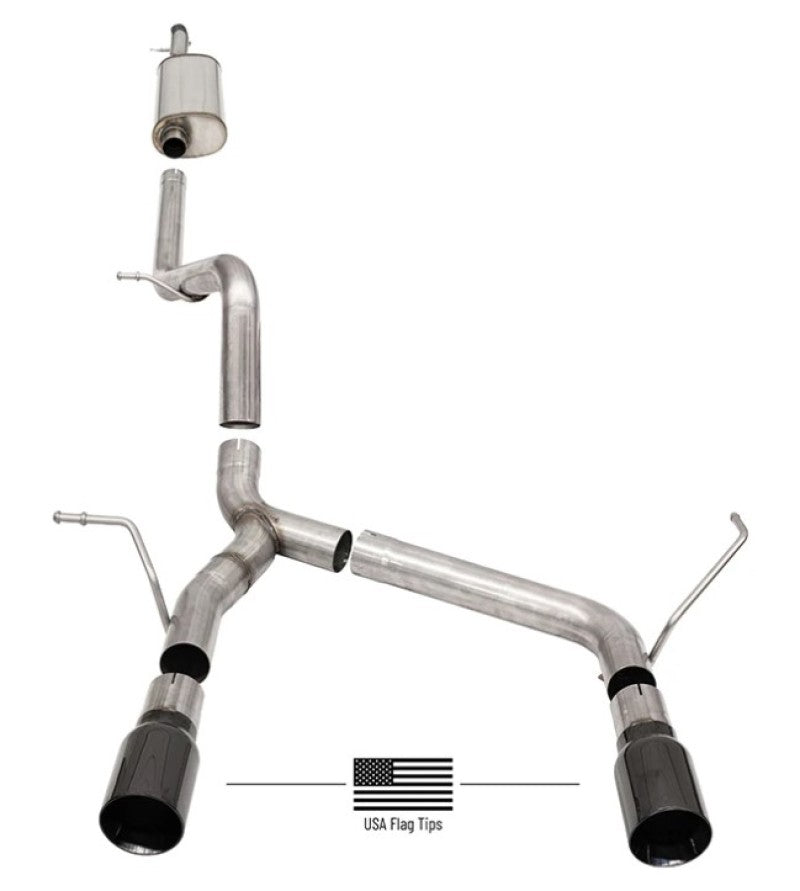 Corsa 18-21 Jeep Wrangler JLU 3.6L 2.75in Sport Cat-Back Exhaust w/ Black Tips - DTX Performance