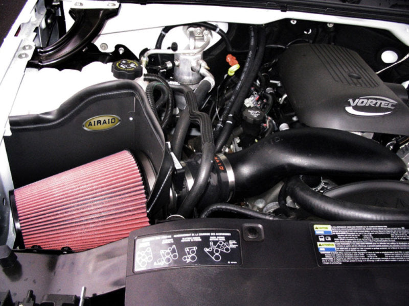 Airaid 2006 Chevy 4.8/5.3/6.0 (w/ Elec Fan/High Hood) CAD Intake System w/ Tube (Dry / Red Media) - DTX Performance