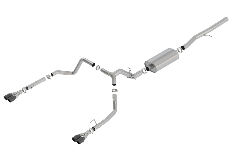 Borla 19 Chevrolet Silverado/GMC Sierra 1500 6.2L SS Touring Catback Exhaust - Black Chrome Tips - DTX Performance