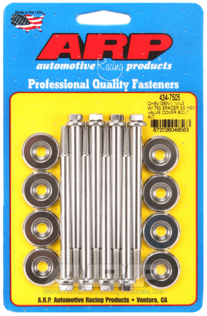 ARP Small Block Chevy GENIII/IV LS Series .750 Spacer Hex Valve Cover Bolt Kit - Stainless Steel - DTX Performance