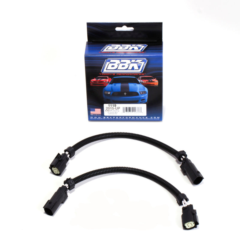 BBK 2015 Mustang GT V6 6-Pin Front O2 Sensor Wire Harness Extensions 12 (pair) - DTX Performance