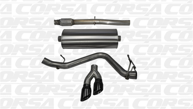 Corsa 14 GMC Sierra/Chevy Silv 1500 Crew Cab/Short Bed 5.3L V8 Black Sport Single Side CB Exhaust - DTX Performance