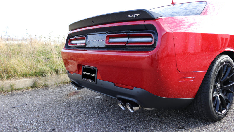 Corsa 15-17 Dodge Challenger Hellcat Dual Rear Exit Extreme Exhaust w/ 3.5in Polished Tips - DTX Performance