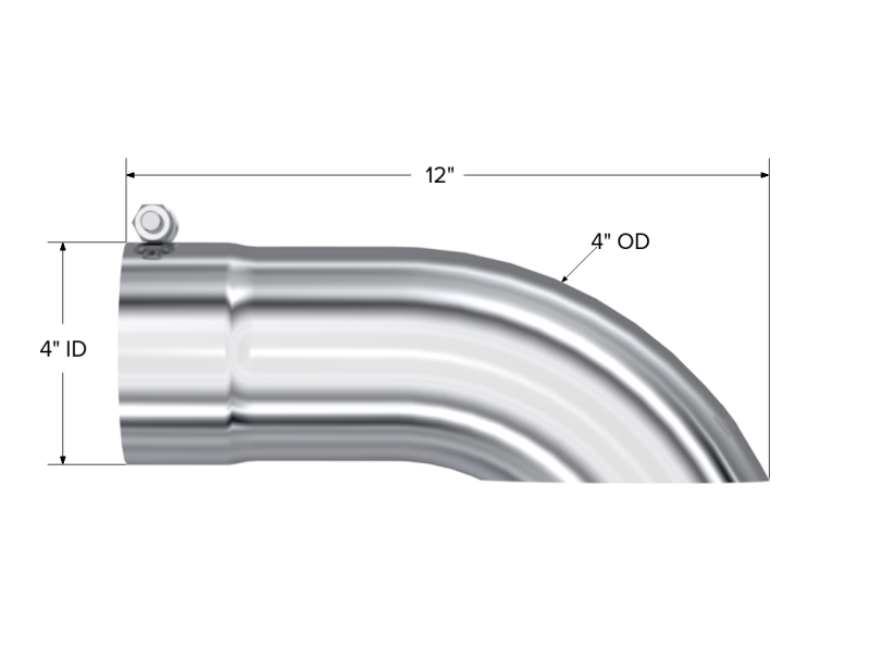 MBRP Universal Tip 4 O.D. Turn Down 4 inlet 12 length - DTX Performance