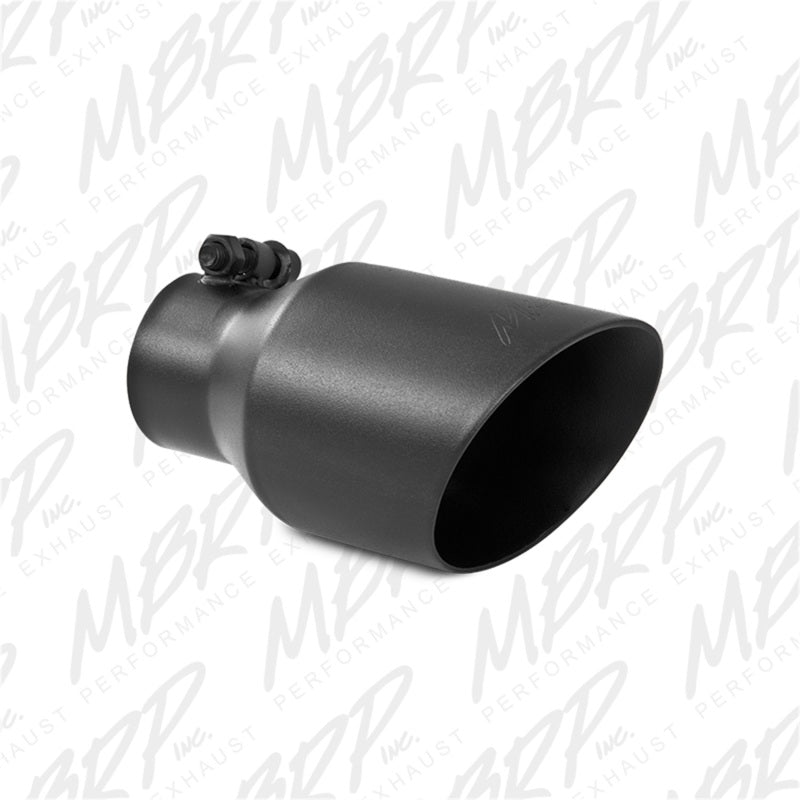 MBRP Universal 4in OD Dual Wall Angled 2.5in Inlet 8in Lgth Exhaust Tip - Black - DTX Performance