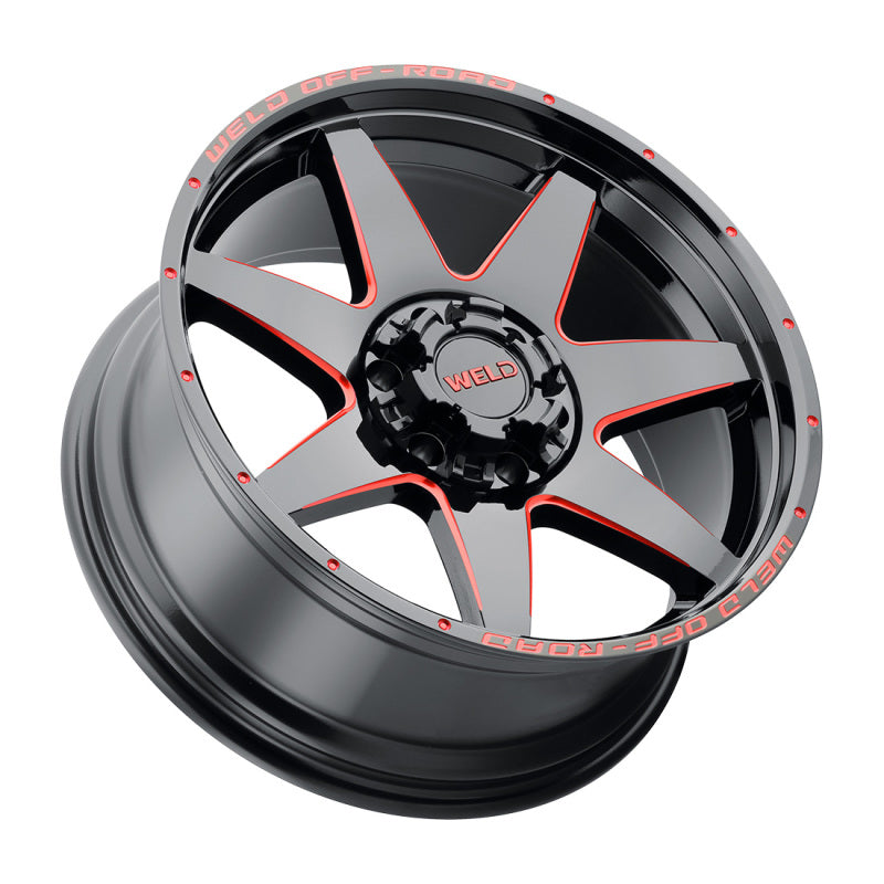 Weld Off-Road W110 20X10 Retaliate 6X135 6X139.7 ET13 BS6.00 Gloss Black MIL Red 106.1 - DTX Performance