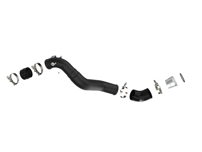 aFe 21+ Ford F-150 V6-3.5L (tt) BladeRunner 3in to 3.5in Aluminum Cold Charge Pipe Black - DTX Performance