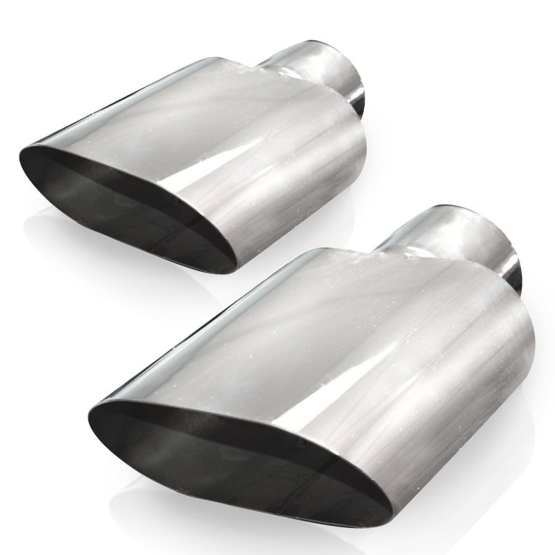 Stainless Works Big Oval Exhaust Tips 2.5in Inlet (priced per pair) - DTX Performance