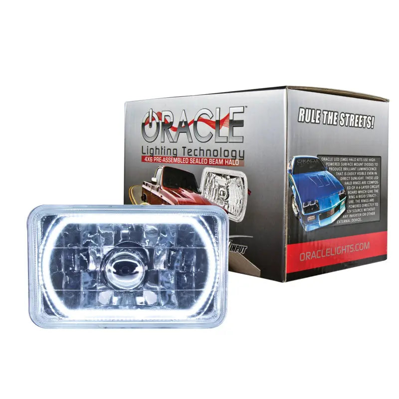 Oracle Pre-Installed Lights 4x6 IN. Sealed Beam - White Halo - DTX Performance