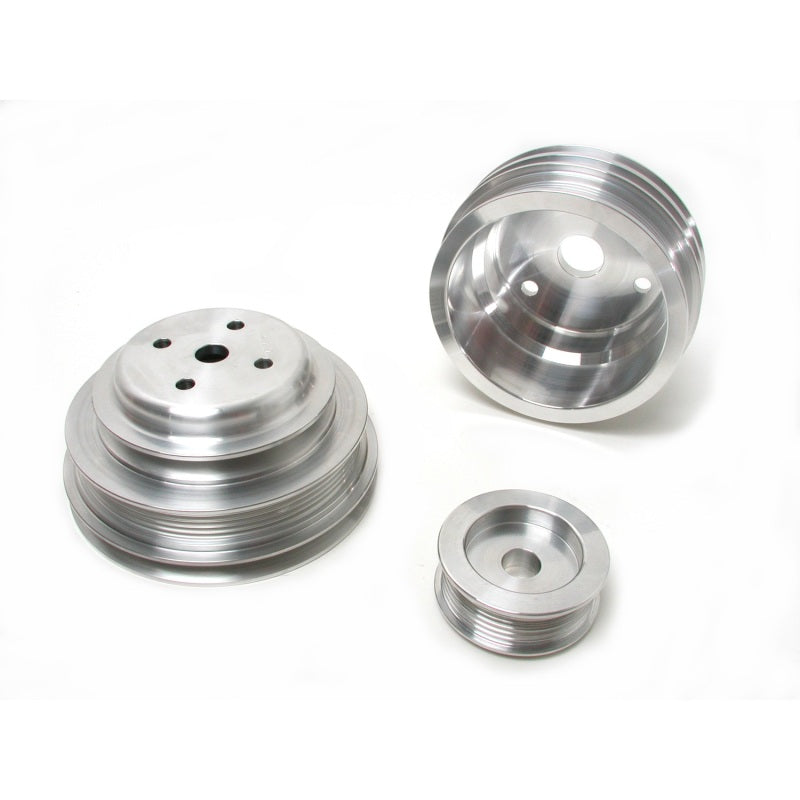 BBK 85-97 GM Truck 305 350 Underdrive Pulley Kit - Lightweight CNC Billet Aluminum (3pc) - DTX Performance