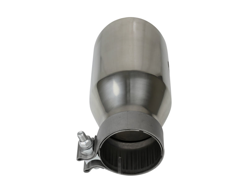 aFe MACH Force-Xp Univ 304 SS Double-Wall Clamp-On Exhaust Tip - Polished - 3in Inlet - 4.5in Outlet - DTX Performance