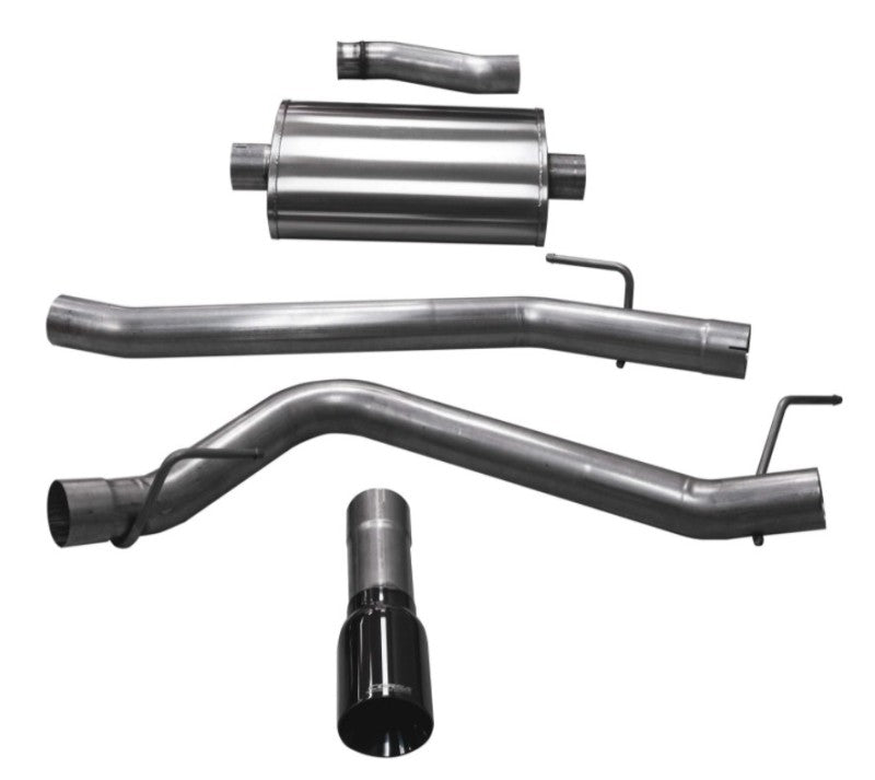 Corsa 2020 Jeep Gladiator JT 3.6L, Single Side Exit Cat-Back Exhaust System w/ Single 4in Black Tip - DTX Performance