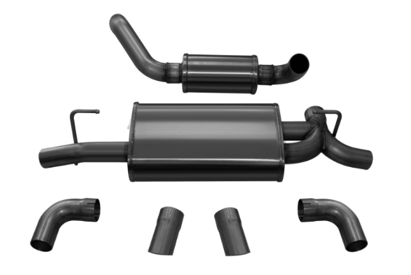 Corsa 18+ Jeep Wrangler JL 2.5in Dual Rear Turn Down Exit Black Touring Axle-Back Exhaust - DTX Performance