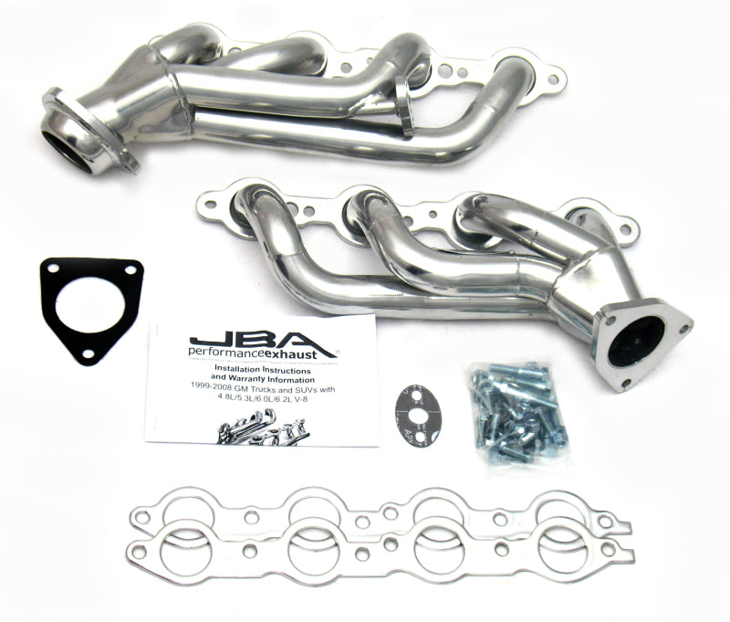 JBA 99-01 GM Truck 4.8L/5.3L LS w/o A.I.R. w/EGR 1-5/8in Primary Silver Ctd Cat4Ward Header - DTX Performance