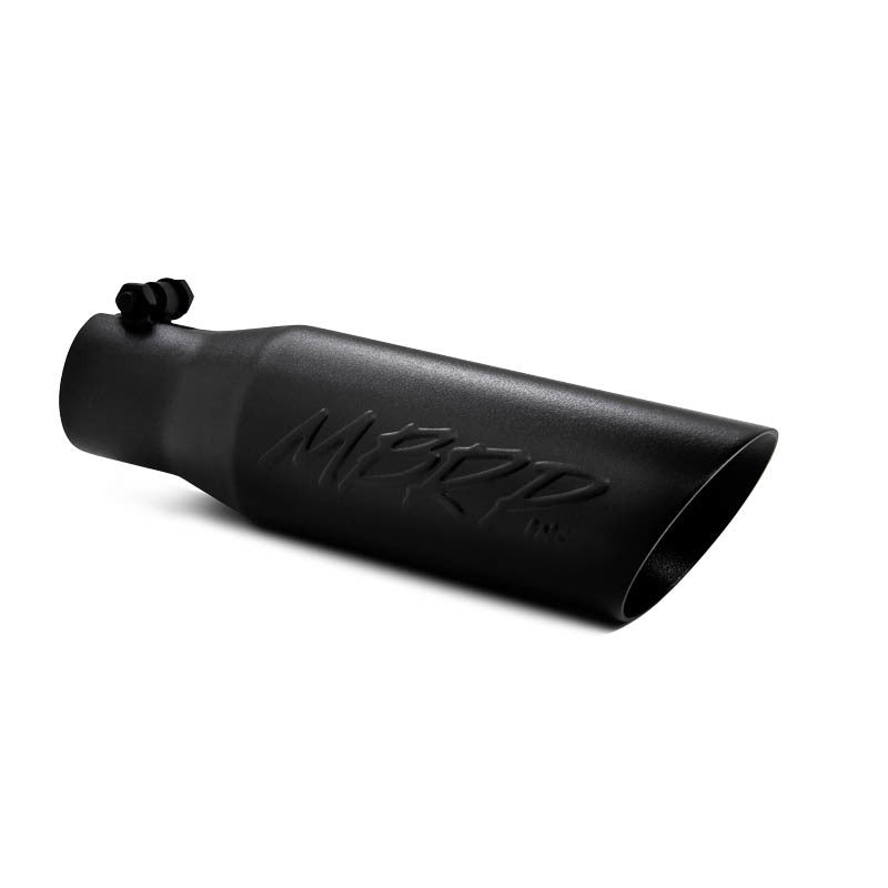 MBRP Universal Tip 3.5 O.D. Dual Wall Angled 2.5 inlet 12 length - Black Finish - DTX Performance