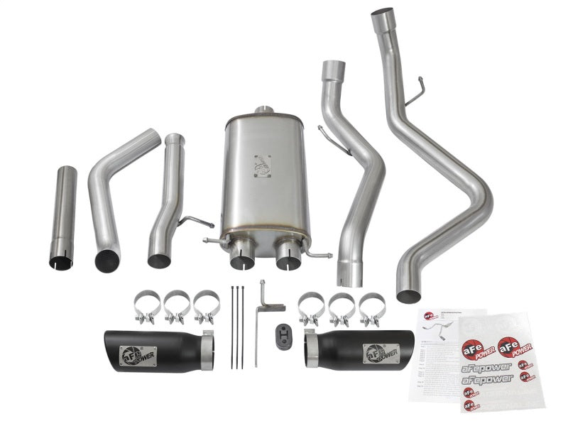 aFe MACH Force-Xp 3in CB SS Dual Exhaust w/Black Tips 09-16 GM Silverado/Sierra 4.3L/4.8L/5.3L - DTX Performance