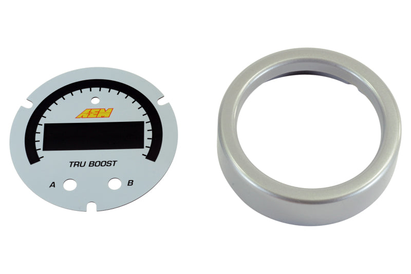 AEM X-Series Tru-BoostX Boost Controller Gauge Accessory Kit - Silver Bezel & White Faceplate - DTX Performance