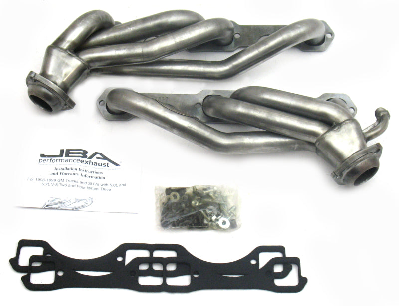 JBA 96-00 GM Truck 5.0L/5.7L SBC w/o A.I.R. 1-1/2in Primary Raw 409SS Cat4Ward Header - DTX Performance