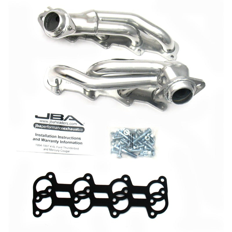 JBA 94-97 Ford Thunderbird 4.6L 2V 1-1/2in Primary Silver Ctd Cat4Ward Header - DTX Performance