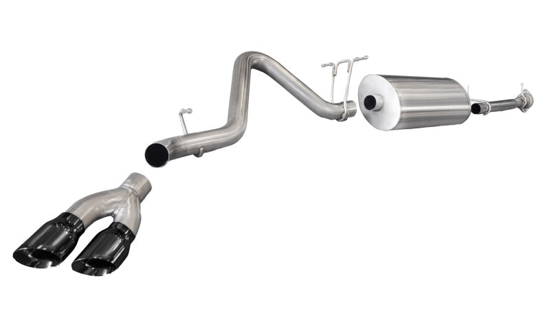 Corsa 11-13 GMC Sierra 6.0L V8 3in Cat-Back Single Side w Twin 4in Black Pro-Series Tips - DTX Performance