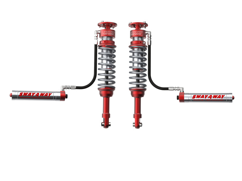 aFe Sway-A-Way 10-14 F150/Raptor 6.2L 3.0 Front Coilover Kit w/ Remote Reservoirs and Compr Adjuster - DTX Performance