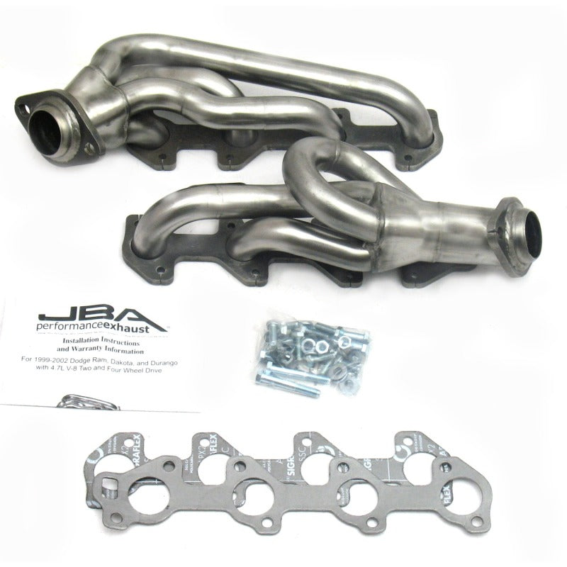 JBA 00-03 Dodge 4.7L PowerTech 1-1/2in Primary Raw 409SS Cat4Ward Header - DTX Performance