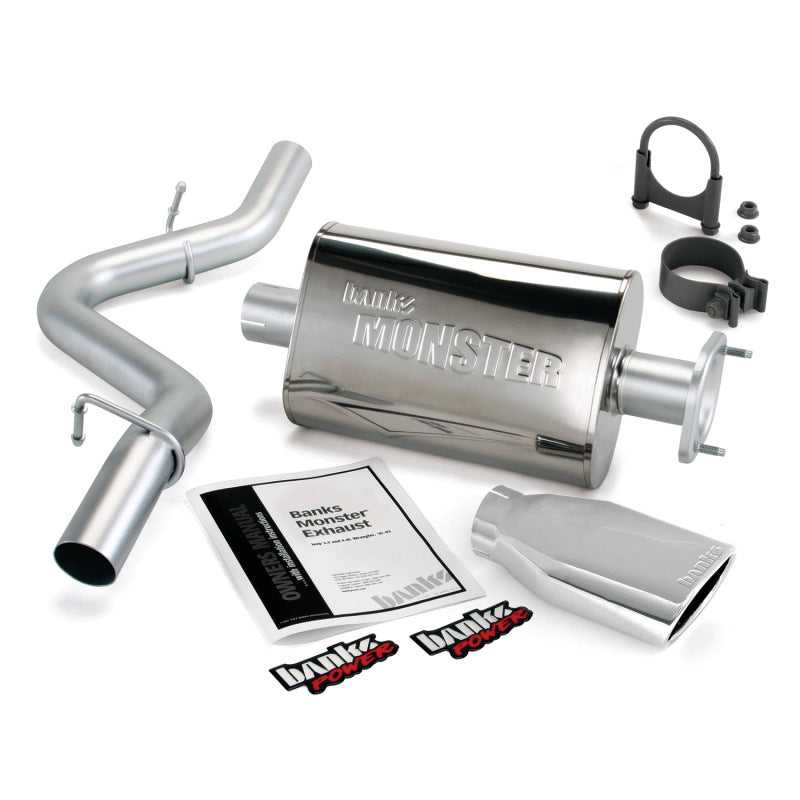 Banks Power 91-95 Jeep 4.0L Wrangler Monster Exhaust System - SS Single Exhaust w/ Chrome Tip - DTX Performance